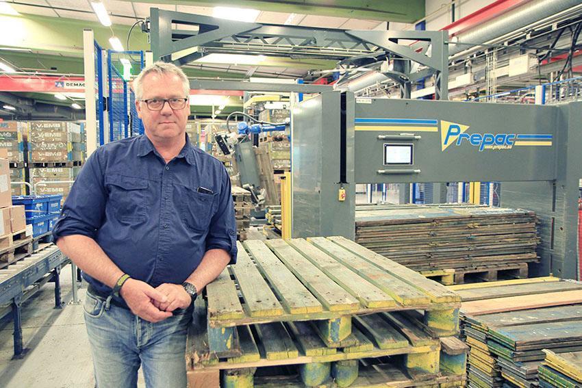 Automated pallet construction improves working environment at KB Components